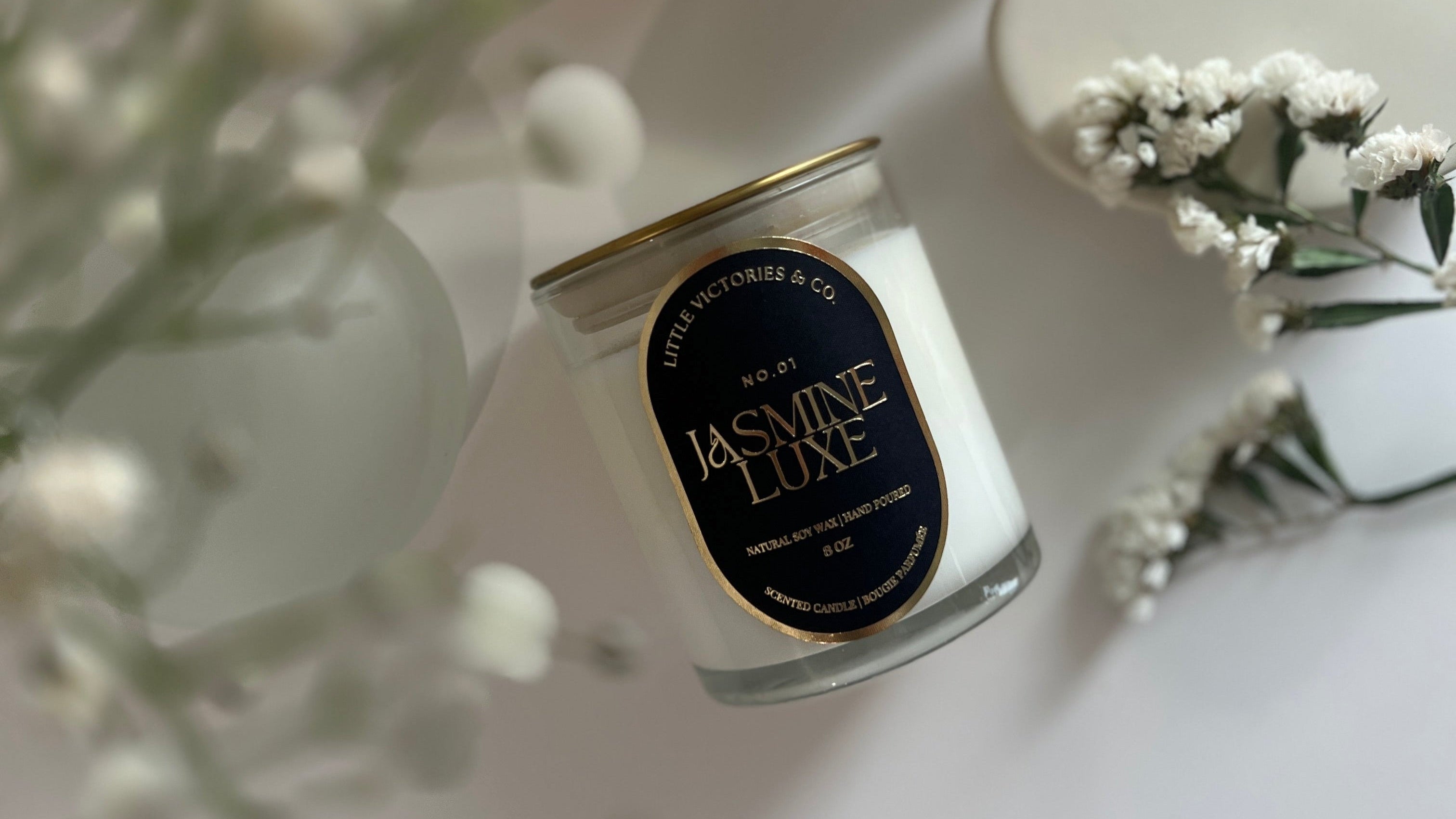 jasmine luxe scented candle little victories & co.